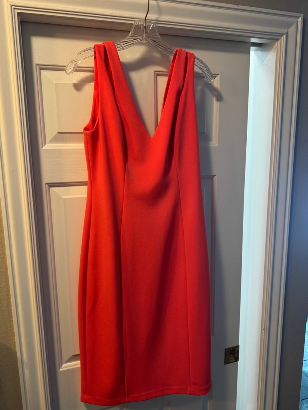 Vince Camuto Sleeveless orange/coral V-Neck Women's Dress worn once!